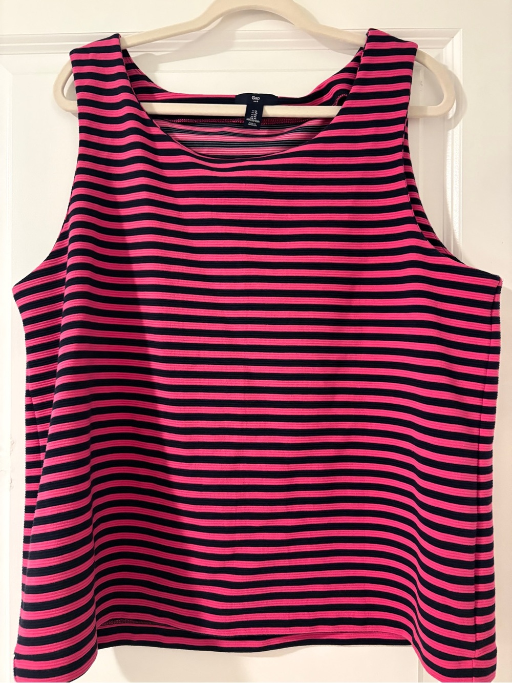 GAP Women’s Hot Pink and Black Striped Tank